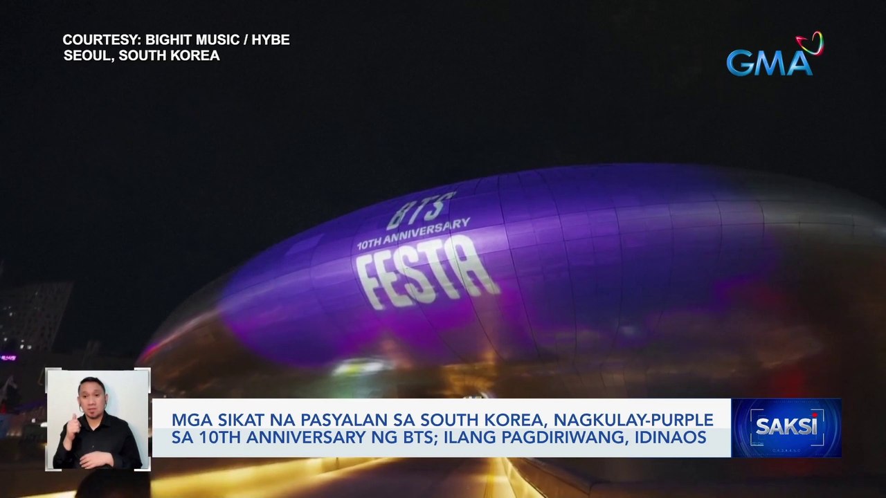 Mga sikat na pasyalan sa South Korea, nagkulay-purple sa 10th anniversary ng BTS; ilang pagdiriwang, idinaos | Saksi