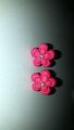 Polymer clay Hand crafted pink glower earring studs..