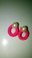 Polymer clay Hand crafted pink pearly earring studs....