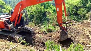 Conquering Mountain Plantations Hitachi 210 MF Excavator Clears Oil Palm Land