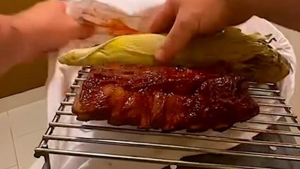 TikToker cooks rack of ribs in hotel bathroom using only items from his room