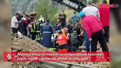 Heyelan yoldan geçen araçları yuttu! 1 kişi hayatını kaybetti