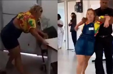 Mulher xinga funcionários de macacos e quebra equipamentos da UPA