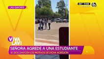 Captan a mujer golpeando a alumna afuera de una escuela