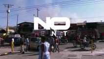 شاهد: حريق كبير يلتهم متاجر سوق ضخم في هاييتي
