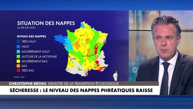 Christophe Béchu : «Deux tiers des nappes phréatiques sont sous les moyennes de saison»