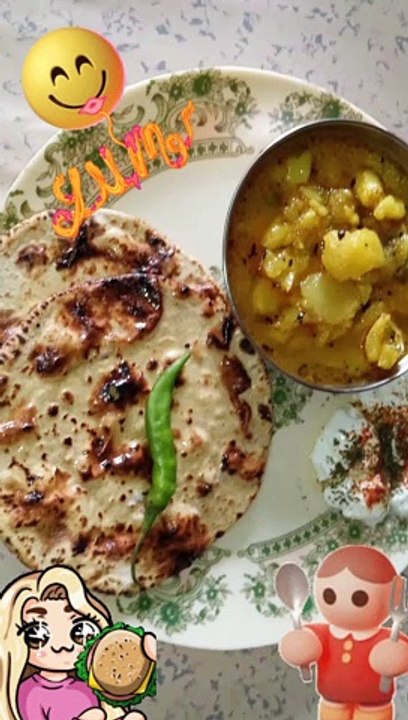 मिस्सी रोटी और आलू की सब्जी
