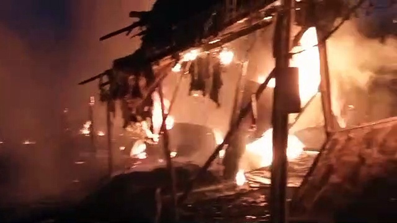 fire  at  Budhwari Bazar vegetable market