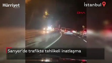 İstanbul Sarıyer’de trafikte tehlikeli inatlaşma