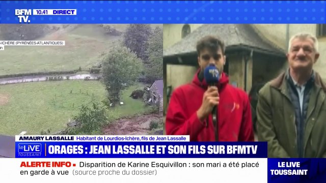 Les dégâts sont assez considérables : Amaury Lassalle, fils de Jean Lassalle et habitant de Lourdios-Ichère (Pyrénées-Atlantiques) témoigne des inondations provoquées par les orages