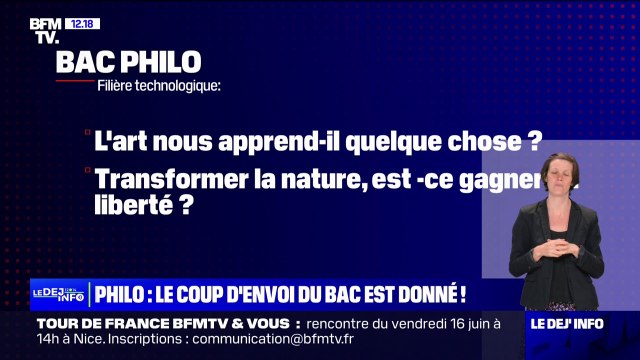 Quels sont les sujets du bac de philosophie?