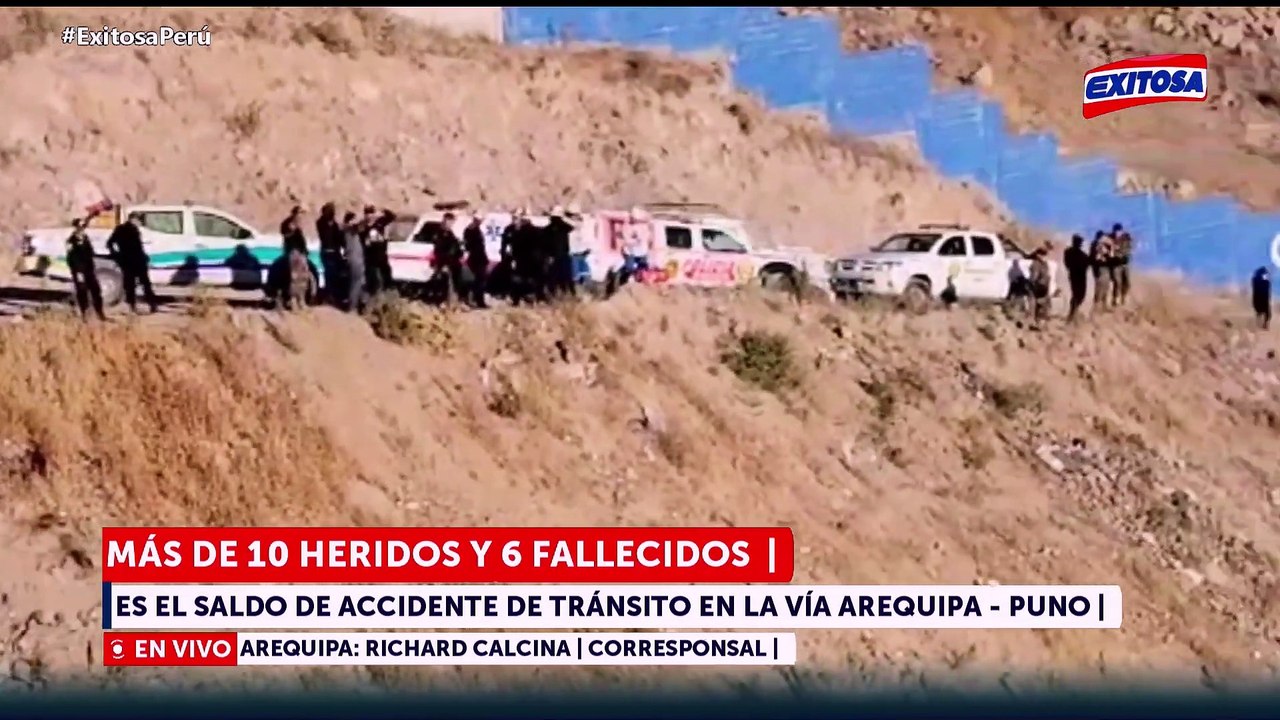  Más de 10 heridos y 6 fallecidos es el saldo de accidente de tránsito en la vía Arequipa - Puno