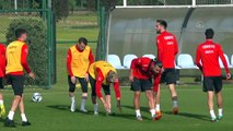 İSTANBUL - A Milli Futbol Takım, Letonya maçının hazırlıklarını sürdürdü