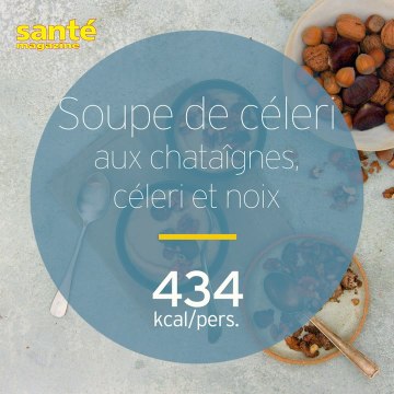 Soupe de céleri aux chataîgnes, céleri et noix