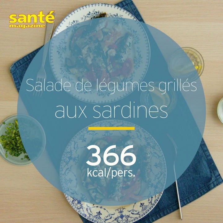 Salade de légumes grillés aux sardines