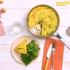 Tortilla aux oignons et aux courgettes