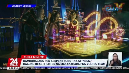 Dambuhalang red serpent robot na si "Negg," bagong beastfighter na makakaharap ng Voltes Team | 24 Oras