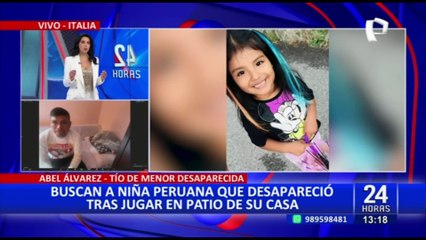 Niña peruana lleva desaparecida en Italia tras salir a jugar fuera de su residencia