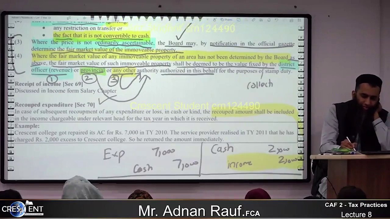 CAF-2 || Lecture 8 || Tax | sir Adnan Rauf | 2023