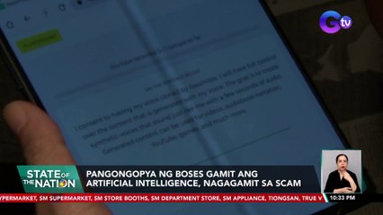 Pangongopya ng boses gamit ang artificial intelligence, nagagamit sa scam | SONA