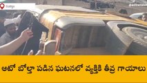 నంద్యాల: ఆటో బోల్తా... వ్యక్తికి తీవ్ర గాయాలు