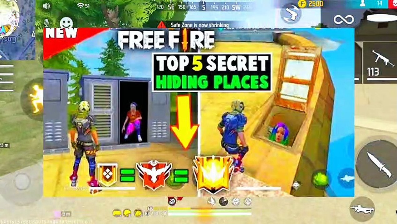 Top 5 Hidden Places In Kalahari Map|FF Kalahari Map Hidden Places|Bot Sanju