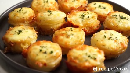 Mini Potato Dauphinoise (Gratin Stacks) by Divine Taste With Hajran.