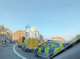 Emergency services search at Shore, Leith