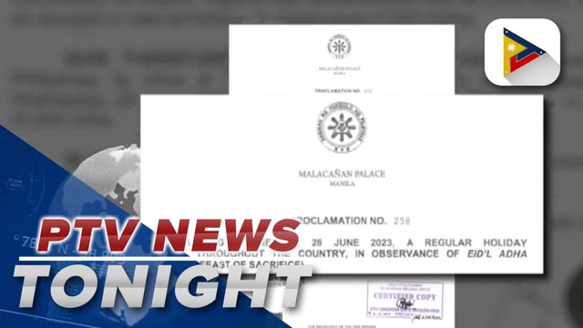 June 28 declared as a regular holiday in observance of Eid'l Adha