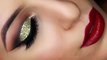 Makeup Tutorial   Gold Glitter Cut Crease Smokey Eye - New Years Eve Makeup Tutorial