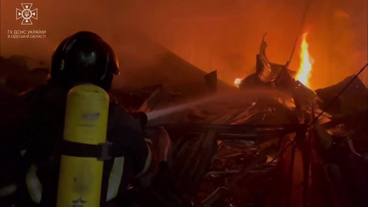 Fires rage in Ukrainian city of Odesa after Russian missile attack