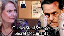 GH Shocking Spoilers Gladys steals secret documents to sell to Selina, Sonny gets arrested
