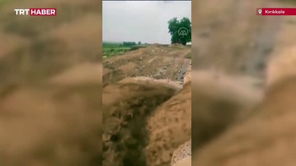 Kırıkkale'de sağanak nedeniyle dereler taştı