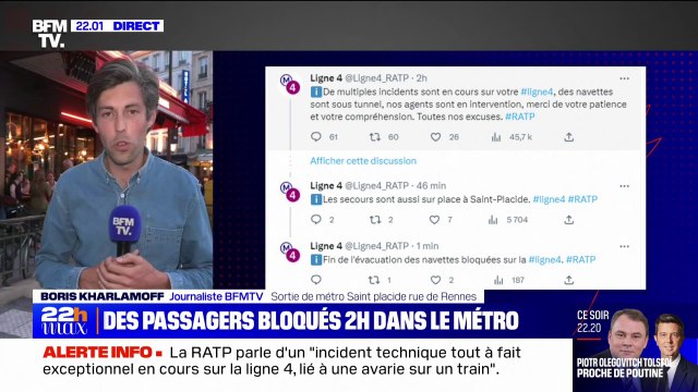 Paris: des centaines de personnes sont restées bloquées dans la ligne 4 du métro sous plus de trente degrés