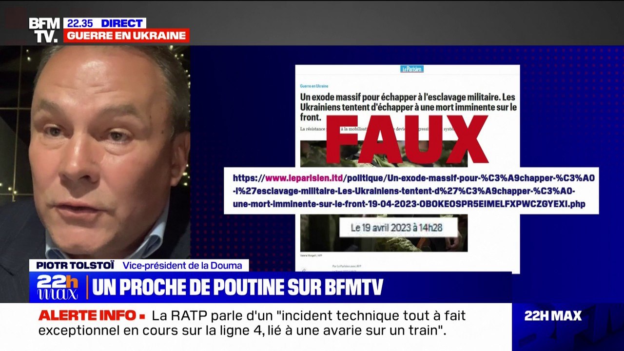 Guerre en Ukraine: "L'offensive ukrainienne a lamentablement échoué", pour Piotr Tolstoï, vice-président de la Douma
