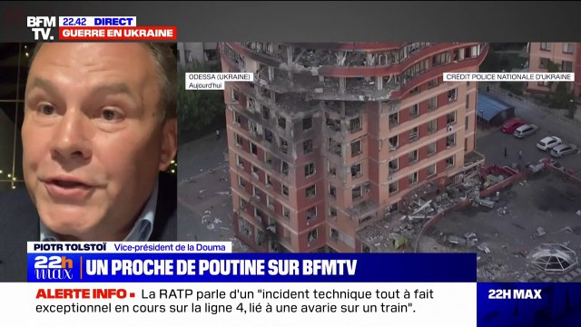 Piotr Tolstoï, vice-président de la Douma: On va continuer de bombarder toute l'infrastructure militaire ukrainienne pour démilitariser l'Ukraine