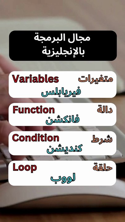 مفردات اللغة الإنجليزية - مجال البرمجة للمبتدئين