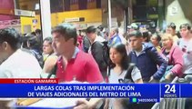 Metro de Lima: usuarios denuncian que trenes no pasan cada tres minutos en horas punta