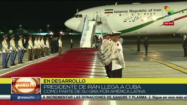 Presidente de Irán Ebrahim Raisi arriba a Cuba como parte de su gira por América Latina