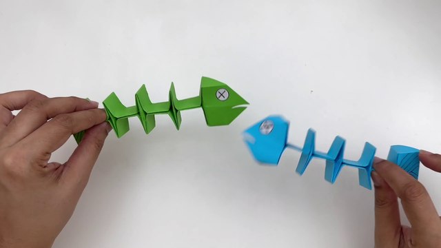 How To Make Easy Paper Fish Bone Toy For Kids / Moving Paper Toy / Paper Craft Easy / KIDS crafts