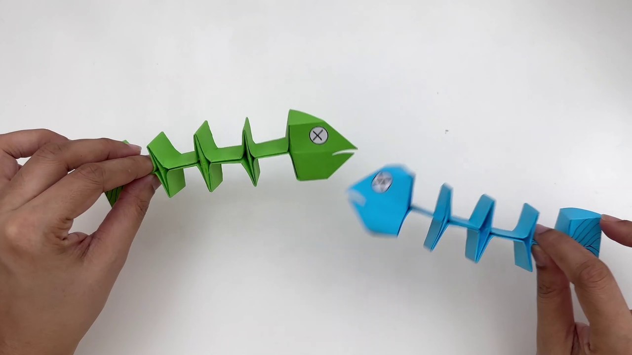 How To Make Easy Paper Fish Bone Toy For Kids / Moving Paper Toy / Paper Craft Easy / KIDS crafts