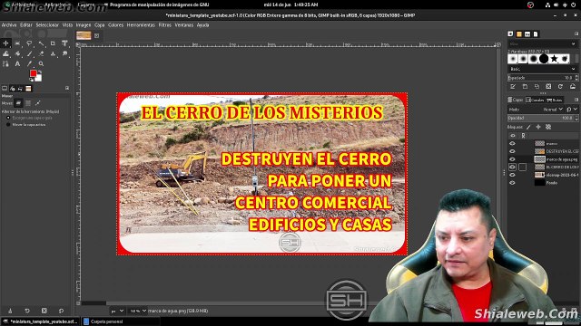 GIMP tutorial sesion de diseño grafico curso bien explicando elaboracion de miniaturas para video de youtube en linux