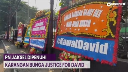 Sidang Mario Dandy, Pengadilan Negeri Jakarta Selatan Dipenuhi Karangan Bunga Justice for David