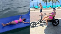 Nia Sharma Pink Bikini Miami Beach पर Tricycle करते Video Viral, Mother के साथ...| Boldsky