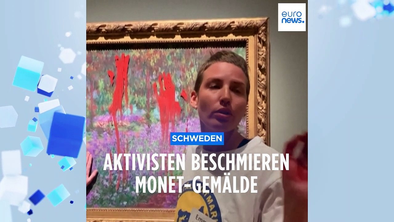 Aktivistinnen kleben sich in Stockholm an wertvollem Monet-Gemälde fest