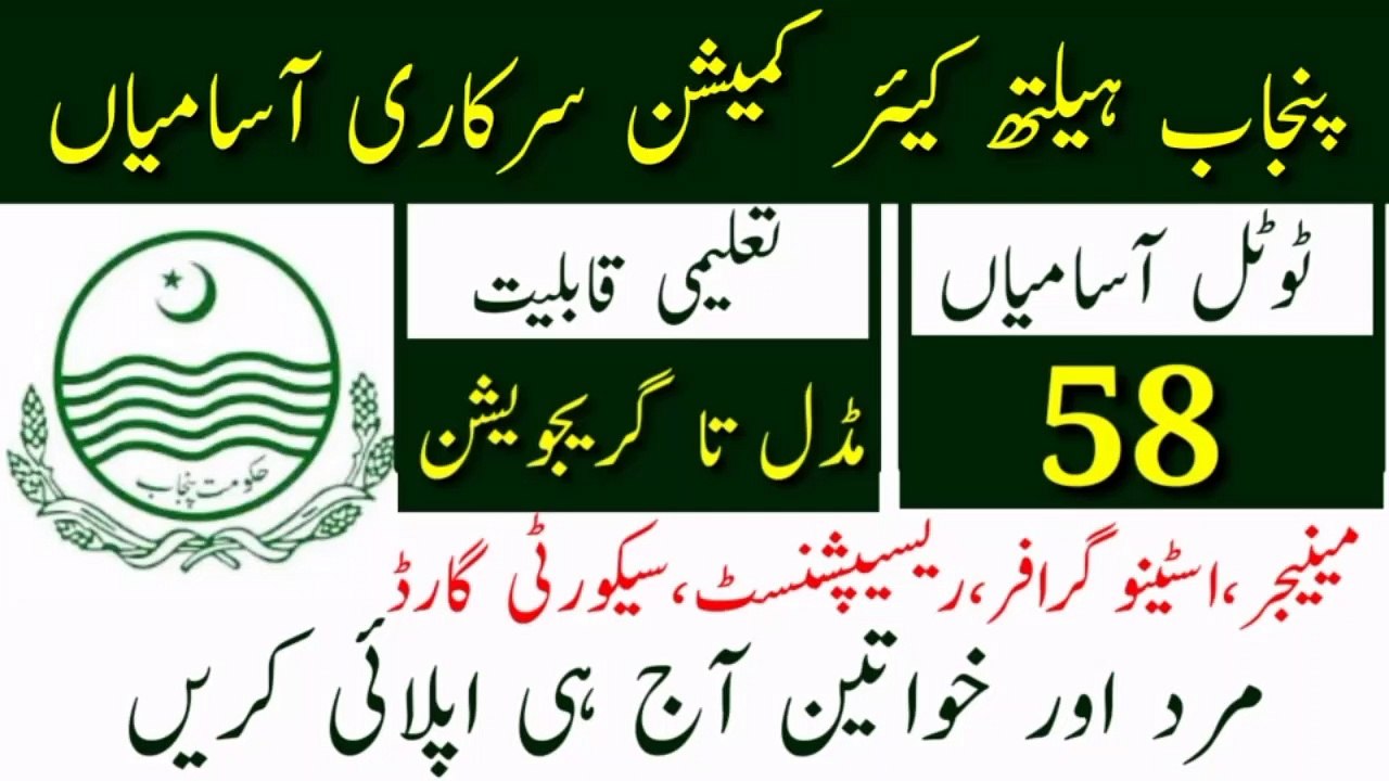 Punjab Healthcare Commission Jobs 2023 | Today All Jobs Update