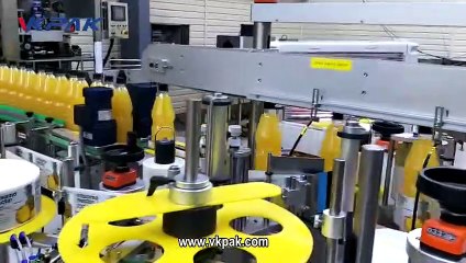 ماكينة لصق استيكر, زجاجة عصير أوتوماتيكية ثنائية الجانب آلة وسم