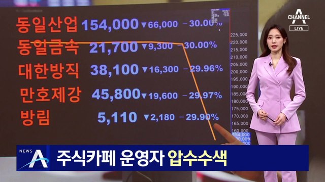 5개 종목 무더기 하한가…‘주식카페 운영자’ 압수수색