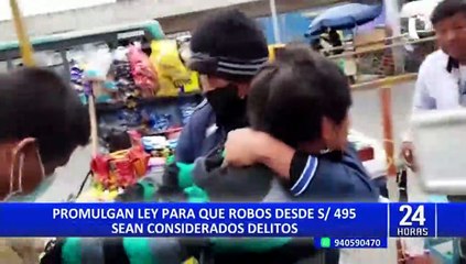 Robos de más de S/ 495 serán considerados delitos, según nueva ley del Gobierno