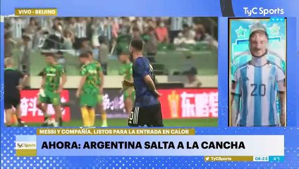 El estadio se viene abajo: Messi entró a calentar